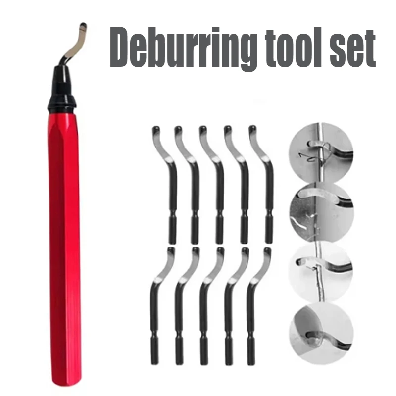 

1 Set RB1000 Handle Burr Metal Repair Deburring Tool Kit Rotary Deburr Blades Remover For Plastic Copper Tool