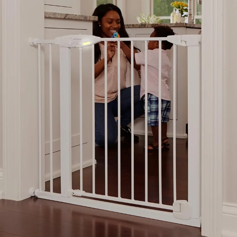 

Bright Choice Auto-Close Baby Gate with Door. Pressure Mounted Baby Gate for Doorways, Child Gate Fits