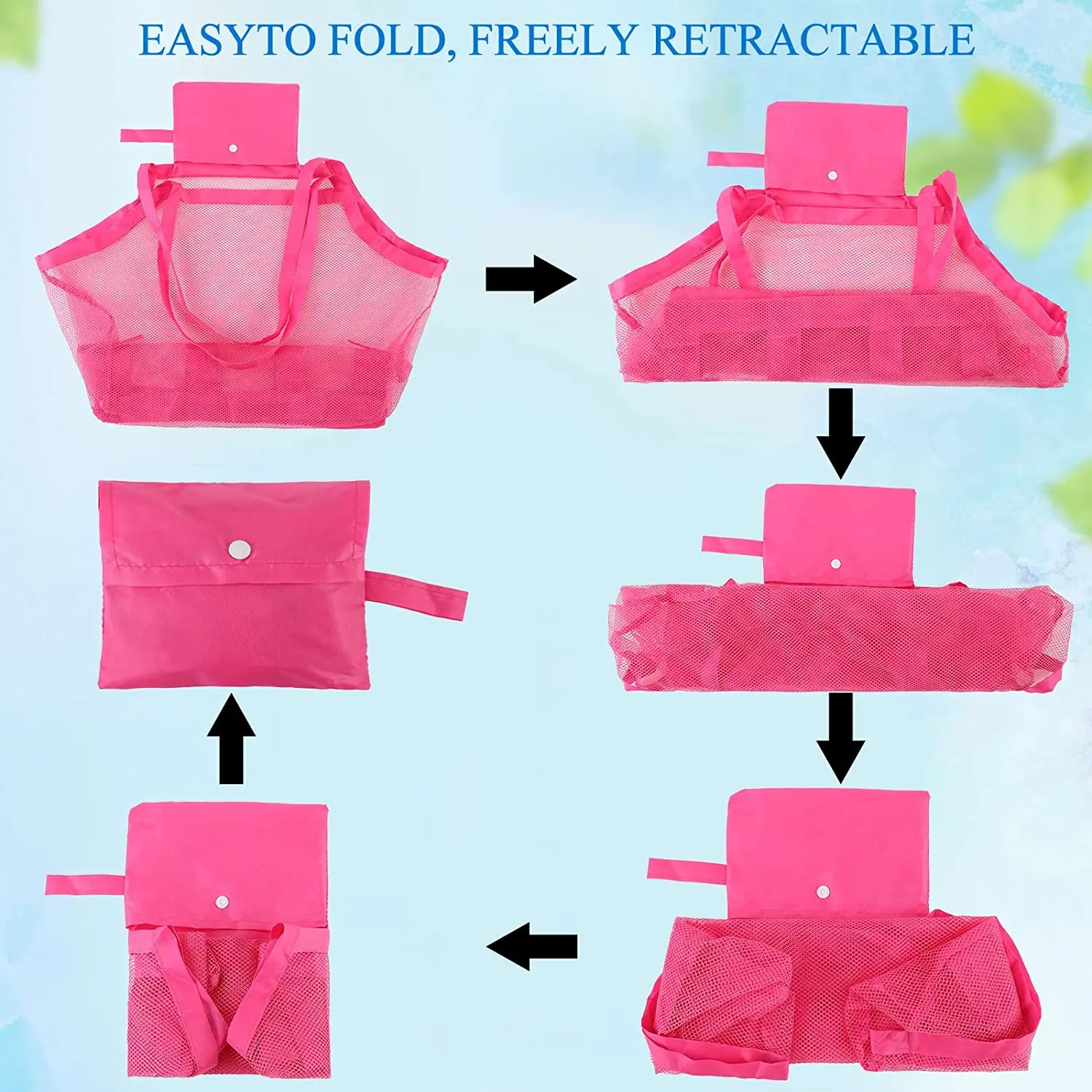 Outdoor Beach Mesh Bag Children Sand Away Foldable Protable Kids Beach Toys Bag Clothes Toy Storage Sundries Organizers Backpack