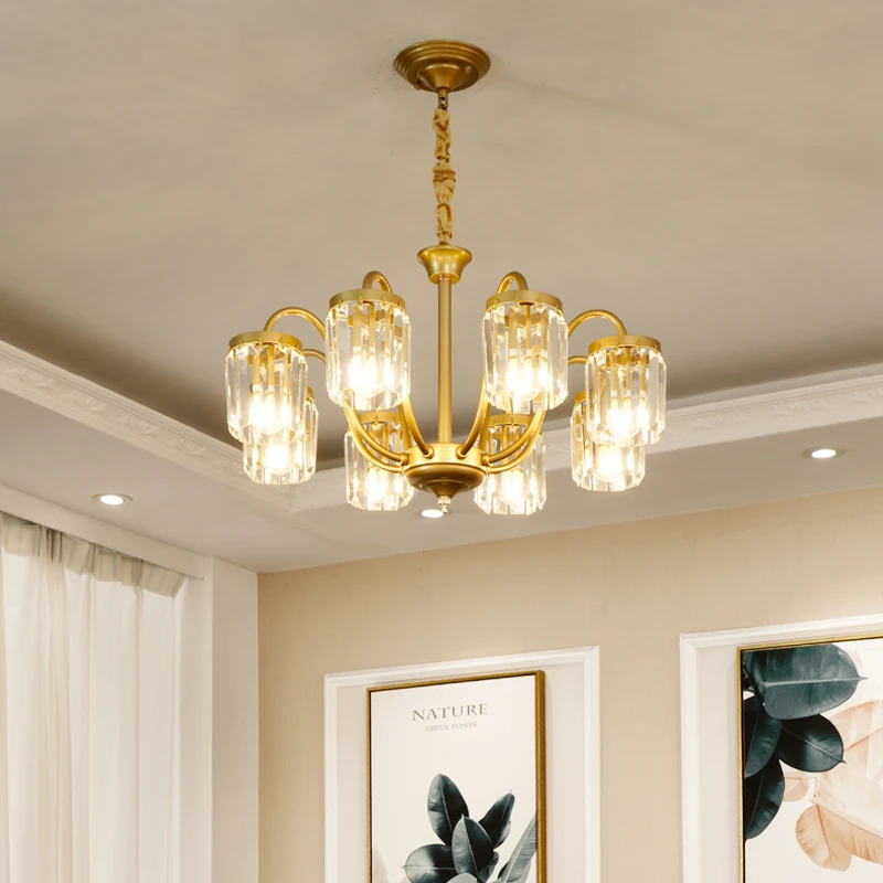 

Скандинавская современная хрустальная люстра для гостиной, лампа, блеск, спальня, столовая, светодиодные светильники, роскошная бытовая люстра, освещение