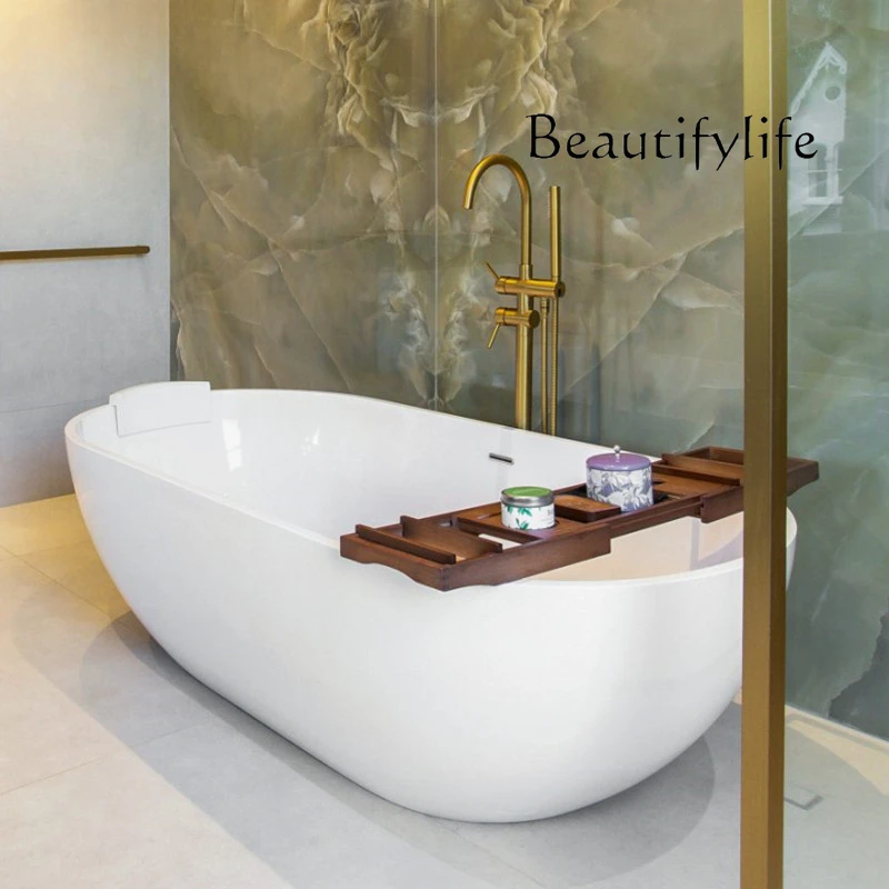

bathroom vanity with sink Qimeishi Artificial Stone Oval Thin Edge Bathtub Couple Double Bed & Breakfast Bathtub Bath Tub