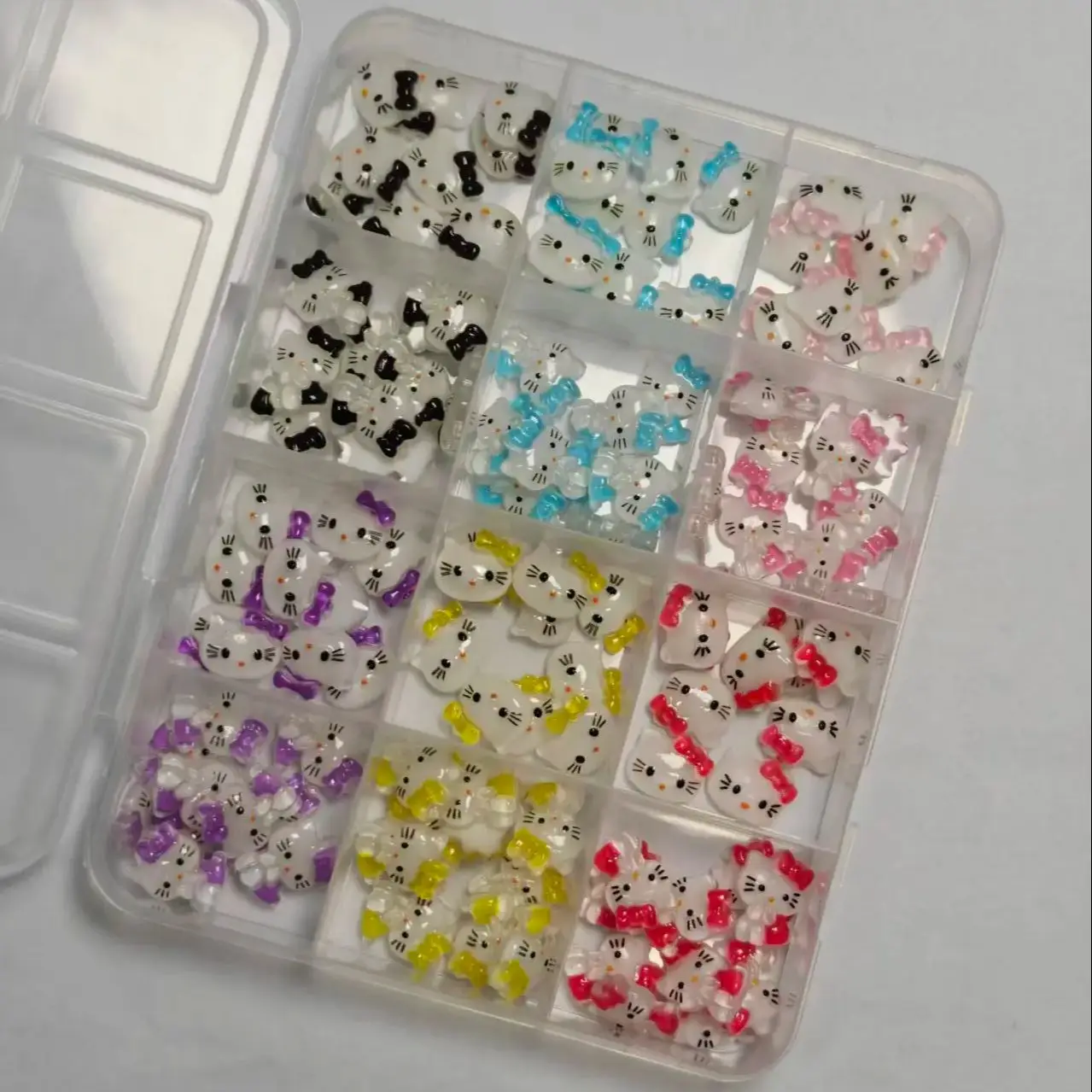 

hello kitty Nail Art Charms - 3D Cute Cartoon Kitty Cat Design, Flatback Rhinestones for DIY Manicure, Phone Case & Hair Clip De