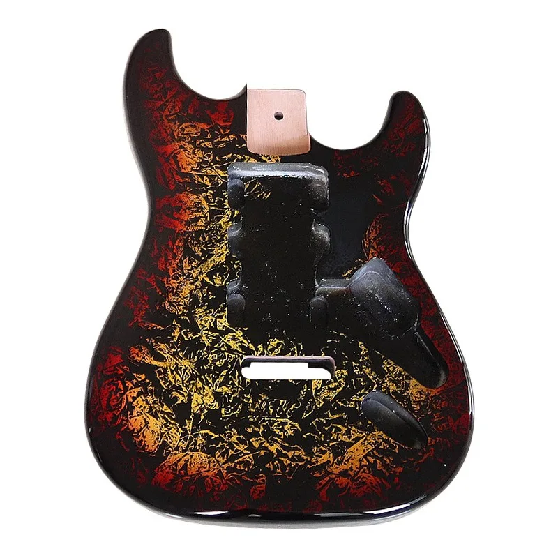 Electric guitar body, red and yellow gradual change bright guitar instrument accessories, modified DIY electric guitar body