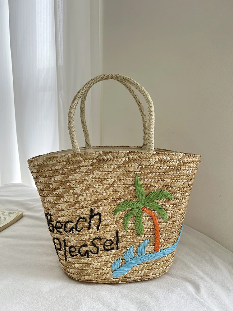 

2025 New Handwoven St Bag Women's Summer Vaion Large Capaci Hay St oulder Handbag Korean Sle Casual Basket ape