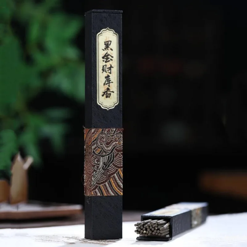 21cm 30g Black Gold Treasury Incense Stick Natural Raw Materials Bedroom Study Hotel Bring Good Fortune Prosperity Aromatherapy