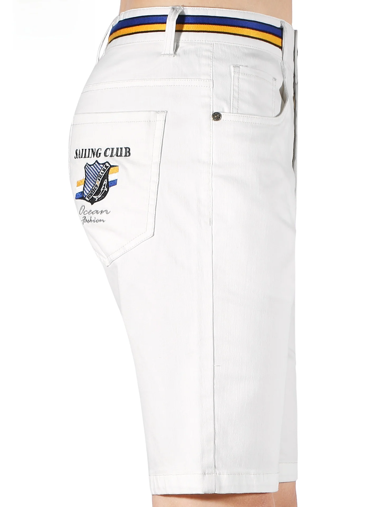 

Summer Men's Thin White Denim Jeans Loose Straight Leg orts Bruce ark Brand Faionable Large Size Casual Cotton Blend