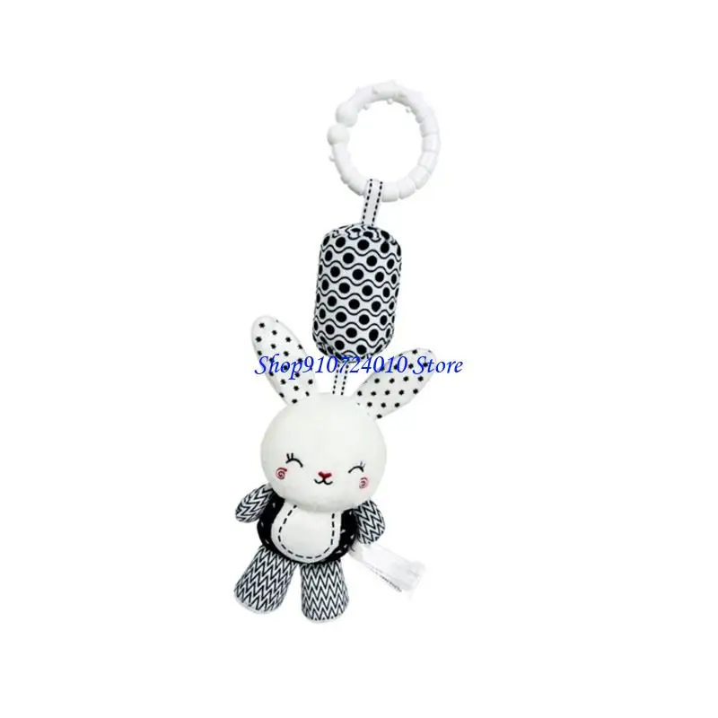 77HD Baby Early Education Toy Zacht Zwart Wit Dierenpluche Hanger Wieg Mobiel