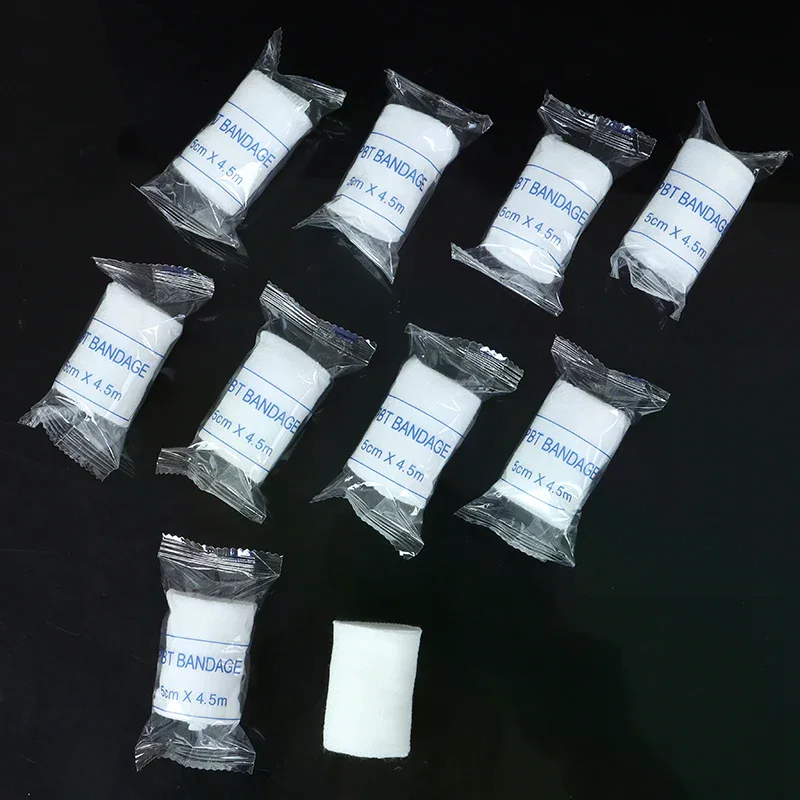 10 rolls/lot 5cmx4.5m PBT Elastic Bandage First Aid Kit Gauze Roll Dressing