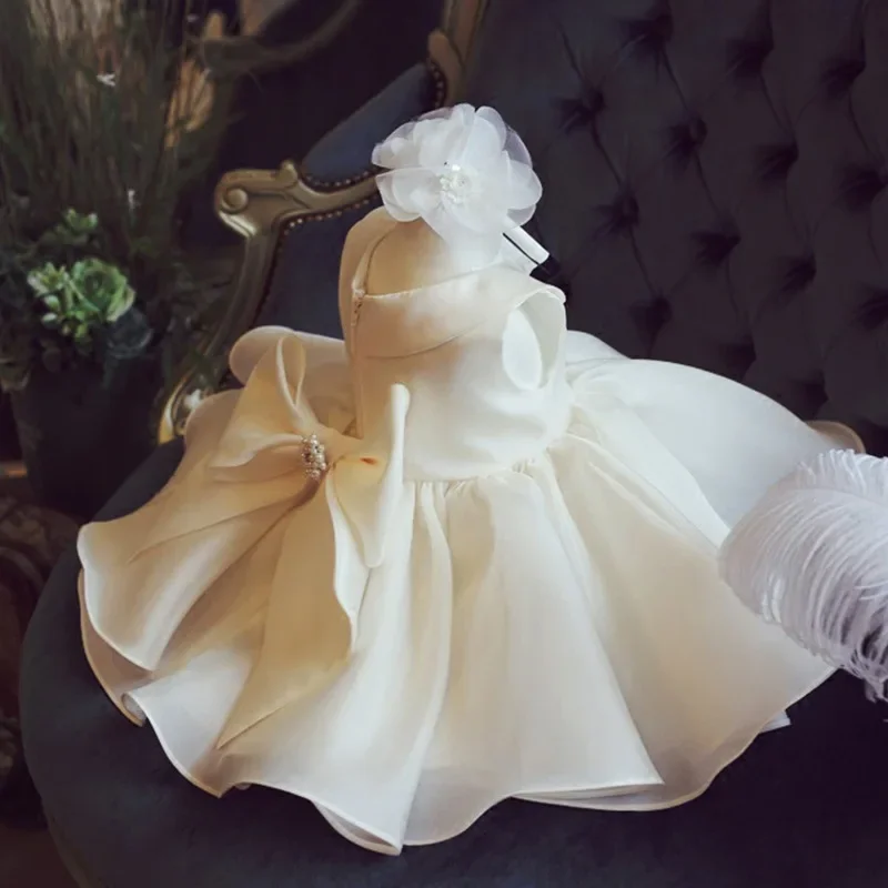 2024 New Elegant Flower Baby Girls Christmas Dress Chidren Princess Kids Girls Wedding Birthday Party Dresses for 9M-15 Years