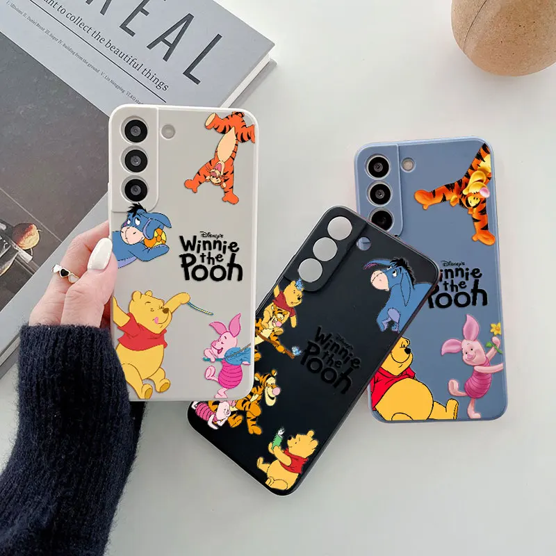 Winnie Piglet Tigger Cartoon Phone Case For Samsung Galaxy S24FE S25 S24 S23 S22 Ultra S21 S20 FE S10 Plus S25Ultra Fundas Cover