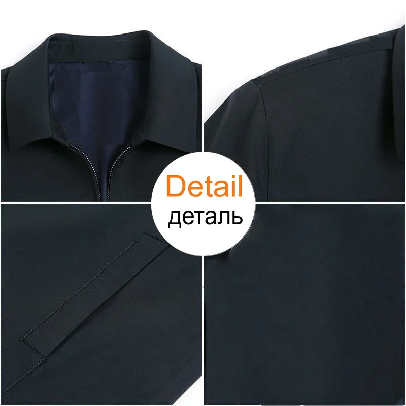 Chaqueta de negocios para hombre, abrigos casuales, cuello vuelto, cremallera, Simple, ancianos de mediana edad, ropa de papá, prendas de vestir exteriores de oficina, moda