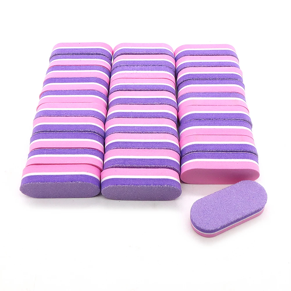 500個入り ミニネイルファイル 卸売 ダブルカラー スポンジネイルファイル 100/180グリット サンドペーパーファイル バッファー マニキュア アクセサリー＆ツール