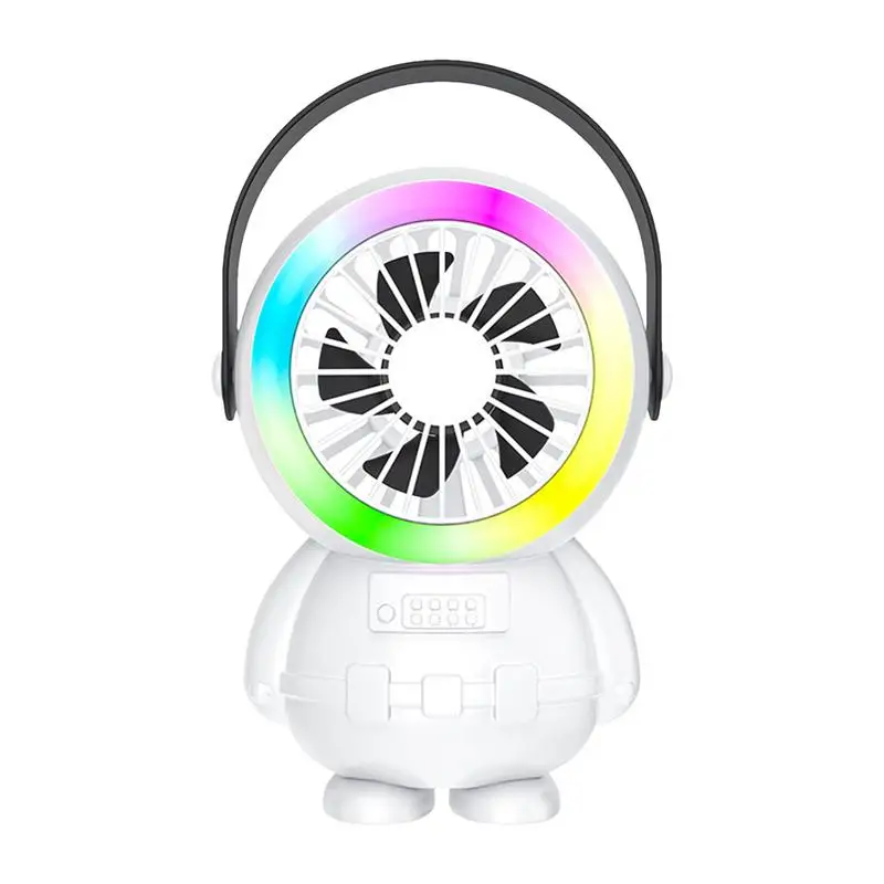 

Astronaut USB Fan Rechargeable Cooling Fan Personal Mini Fan Efficient Cooling Colorful Strong Wind Desk Travel Fan For Beach