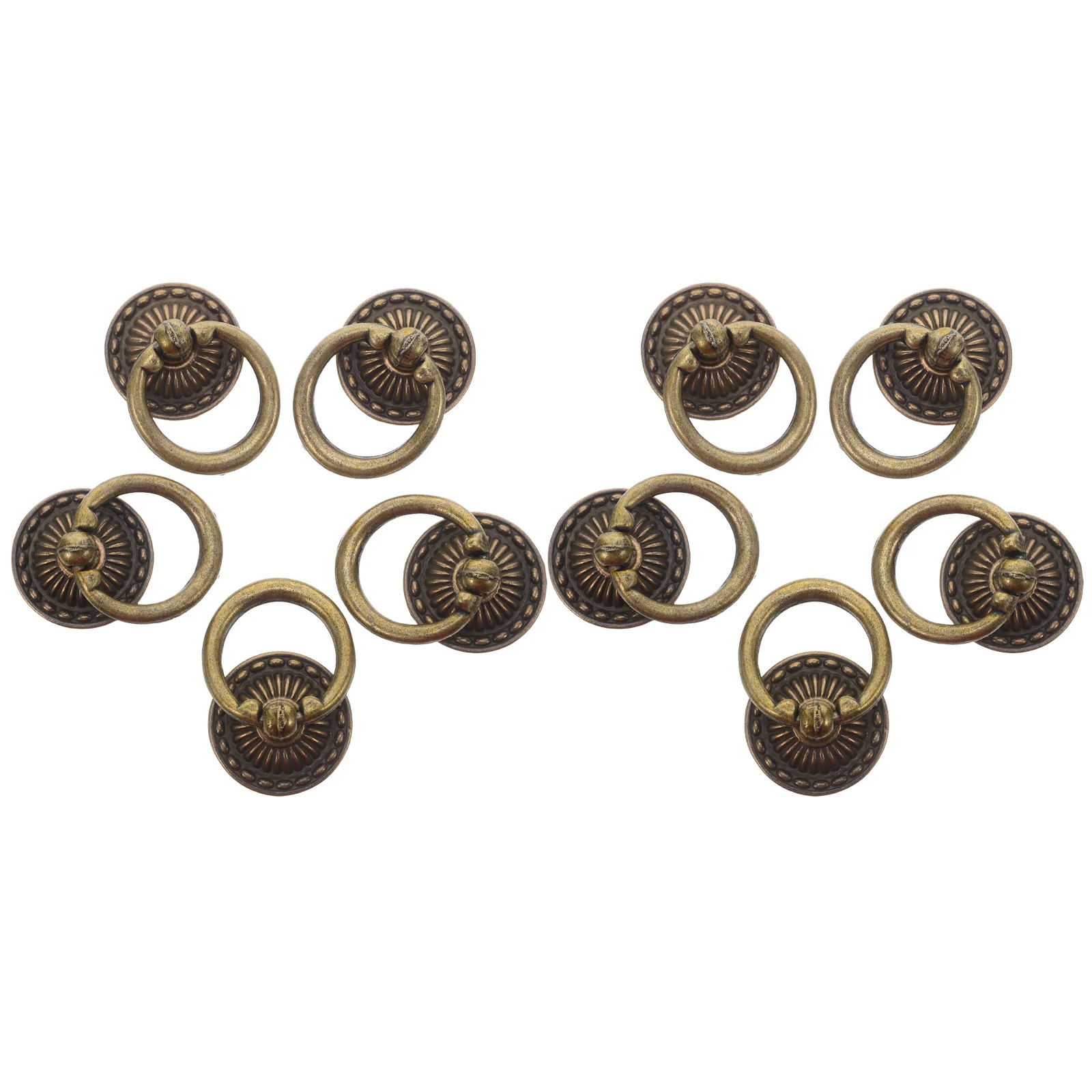

10Pcs Vintage Copper Drawer Pulls Retro Ring Handle Knobs for Cabinet Dresser Cupboard Kitchen Furniture Vintage Dresser Knobs