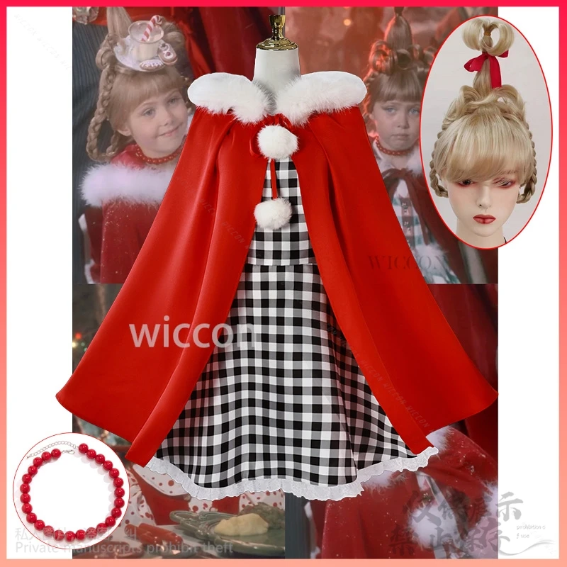 2024 Kerst Lolita Cosplay Cindyy Kostuum Kinderen Meisje Kerstman Gelukkig Nieuwjaar Fancy Dress Volwassen Vrouwen Halloween Aangepast