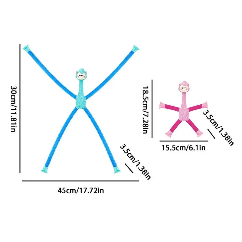 أنبوب الحيوانات 3 قطعة تلسكوبي شفط كأس الألبكة لعبة بسط وشكل تغيير اللعب المهارات الحركية الدقيقة والتعلم الإبداعي ل