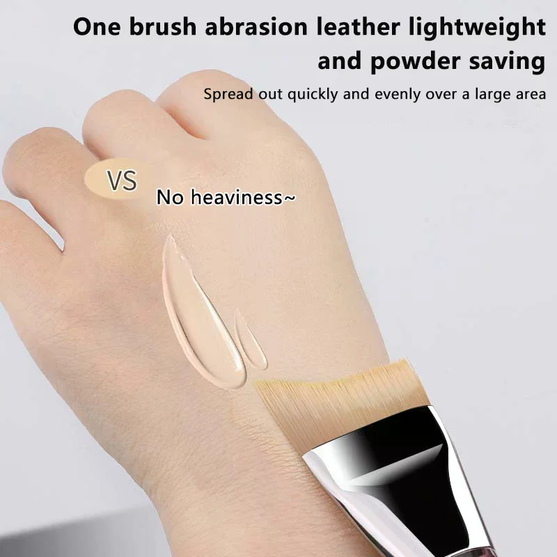 Pennello per fondotinta a mezzaluna ultra sottile Pennello per contorno viso leggero Pennello per contorno con manico in legno Strumento per fondotinta misto