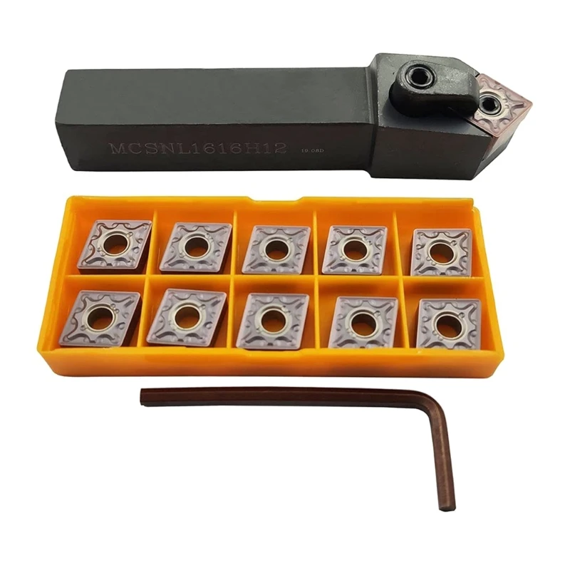 

M17D Upgraded MCSNL1616H12 Lathe Turning Tool Holder + 10pcs CNMG120408-MA VP15TF Insert Turning Tips Tool 100mm