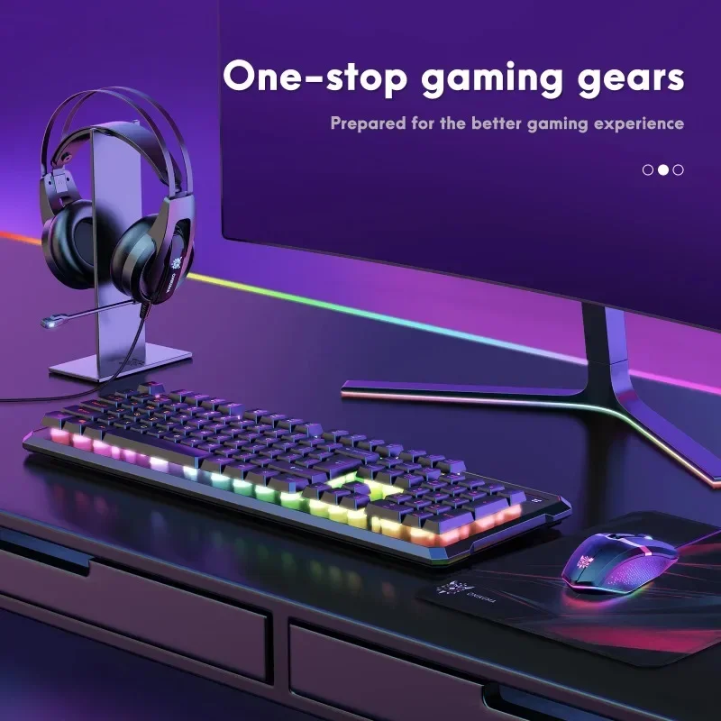 Onikuma 5-in-1 game set, game headset, mouse, keyboard holder, mouse pad, customized from the factory.