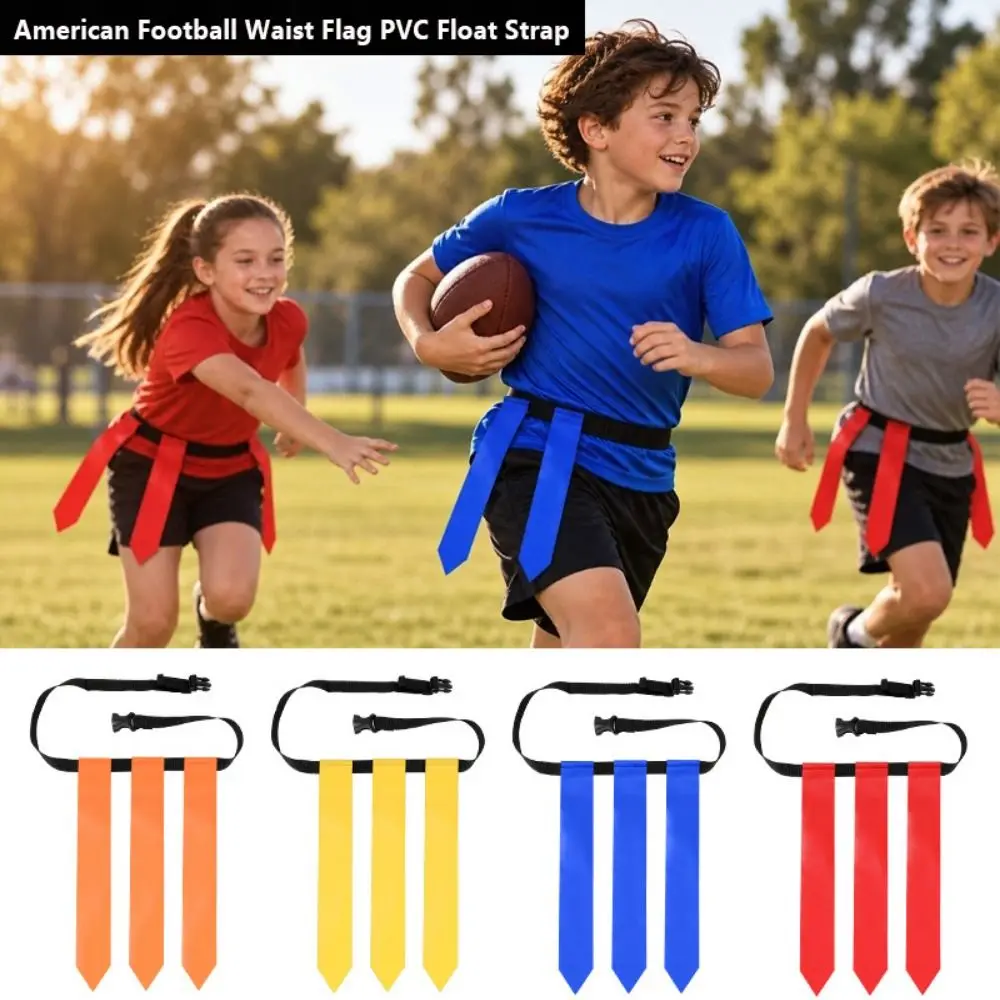 PVC American Football Waist Flag Multicolors with Storage Bag Float Strap Rugby Waist Flags Youth Football Waist Belt