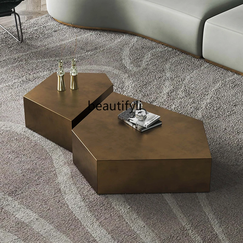 FGTavolo da tè irregular poligono geometrico di lusso leggero italiano vento silenzioso minimalista creativo a forma speciale i