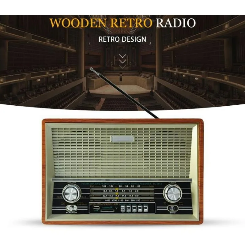 retro radio desktop old man old-fashioned card bluetooth speaker remote control FM medium wave shortwave broadcast