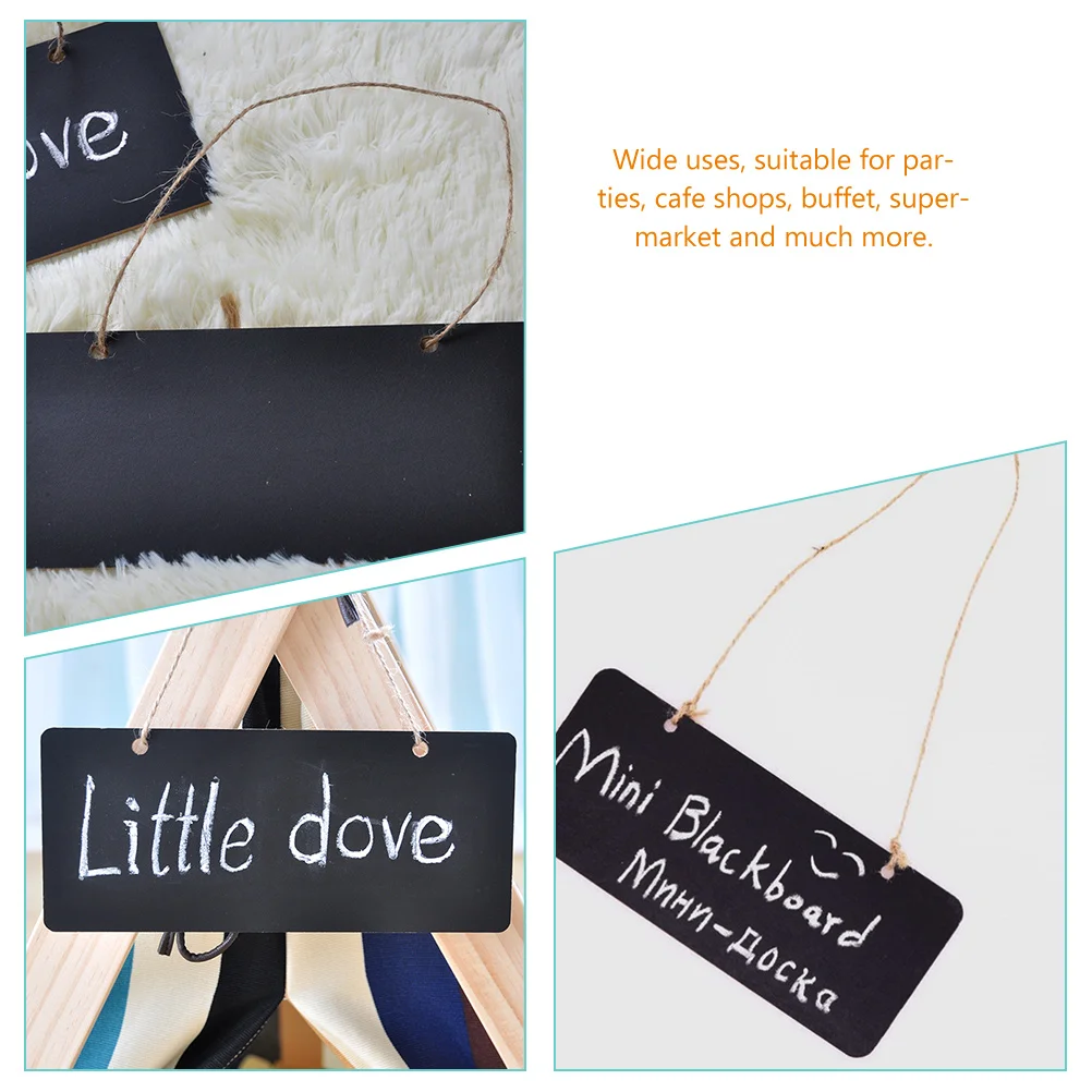 10Pcs Small Chalkboard Sign Hanging Wooden Blackboard for Party Wedding Event Message Board Chalkboard Sign Board
