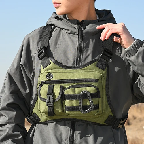 Imagen 2 del producto Bolsa de Pecho para Actividades al Aire Libre, Ciclismo, Running, Deportes, con Múltiples Bolsillos, Estilo Táctico
