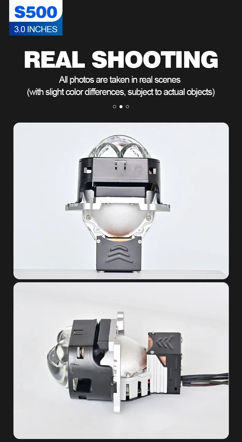 Hochwertige Dual-LED-Linse, anpassbares Autozubehör, Auto-LED-Projektor, Nachrüstung der Projektorscheinwerfer