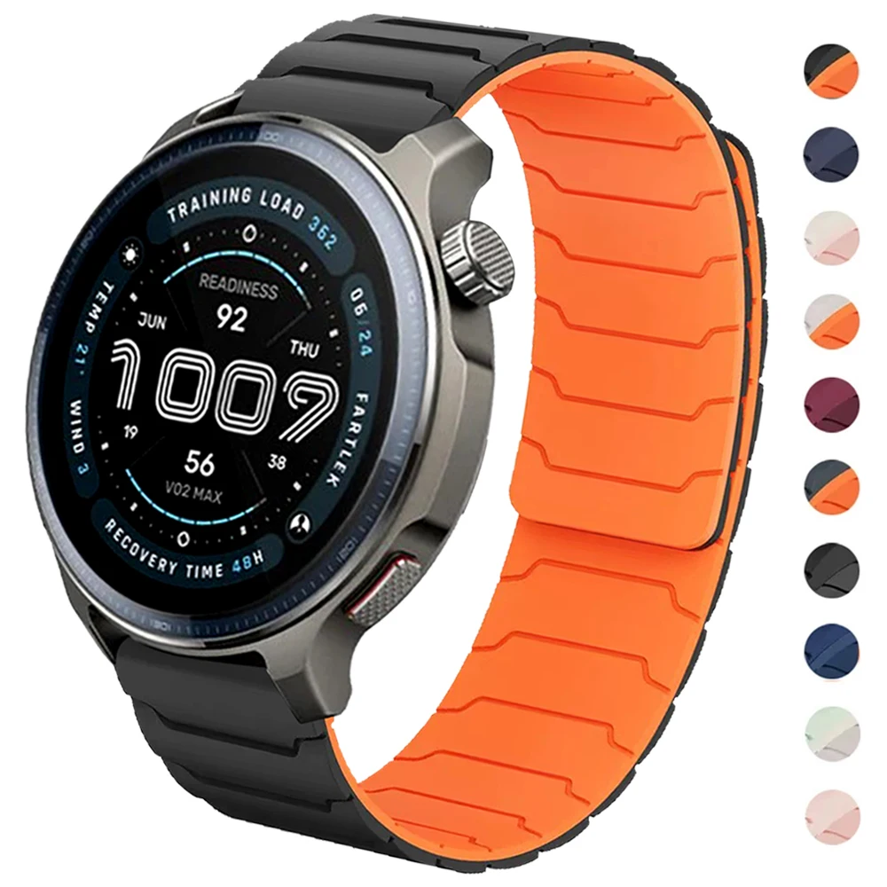 20mm/22mm Magnetic Strap For AMAZFIT BALANCE 2 BIP6 5 UNITY Silicone Band Active 2 GTR 4/3/3 Pro 2e GTS 4 mini 3 Sports Bracelet