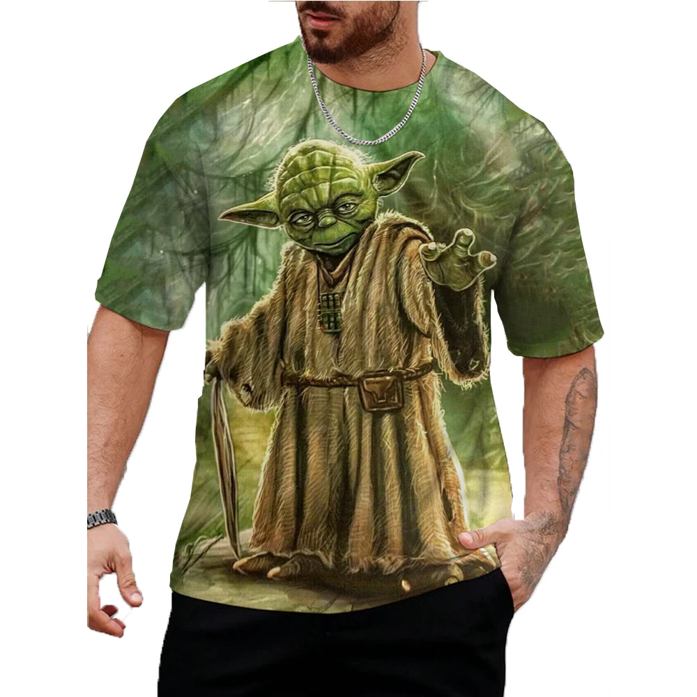 2024 T Shirt For Mens Marvel Yoda Baby Print Short Sleeve Top 3D Casual Street Man's T-shirt Oversized Tee Shirt Men Clothing ﻿