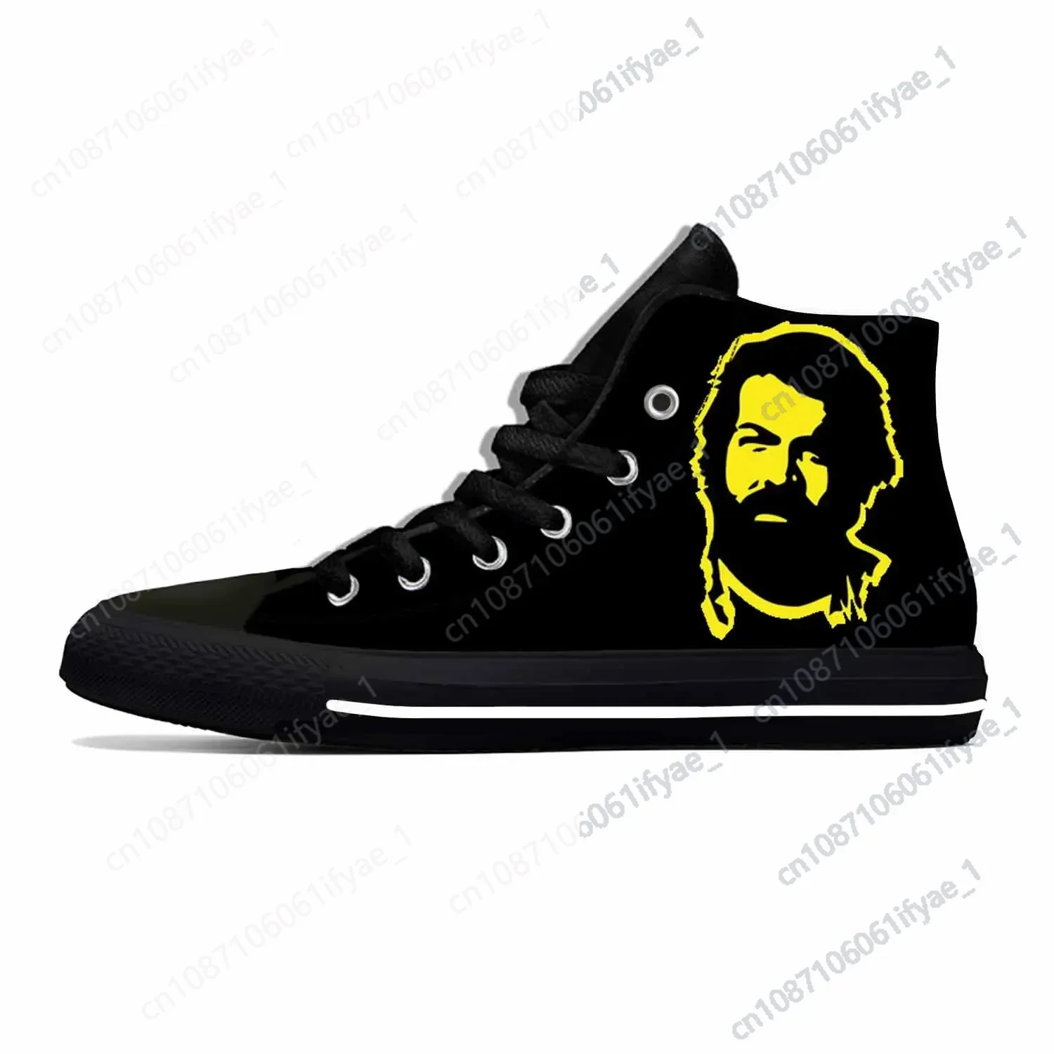 

Hot Anime Cartoon Manga Movie Actor Bud Spencer Casual Cloth Shoes High Top Lightweight Men Women Sneakers High Top Board Shoes