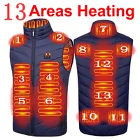 Men USB Infrared 17 Heating Areas Vest Jacket Men Winter Electric Heated Vest Waistcoat For Sports Hiking Oversized 5XL 6