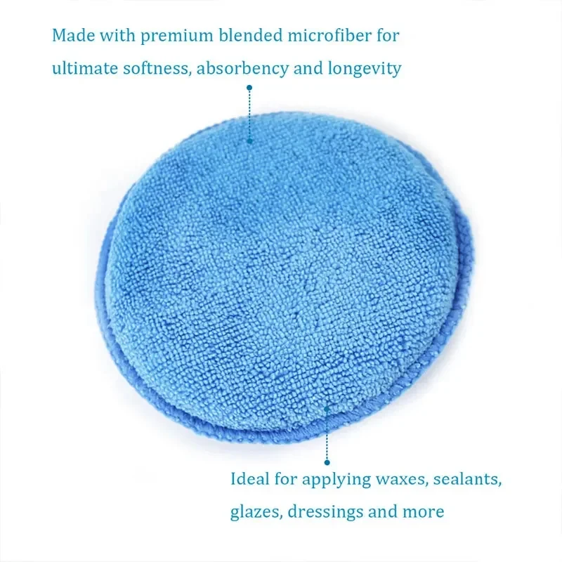 EAFC 1/2/5PCS 5\'\' inch Soft Microfiber Car Wax Applicator Pad Polishing Sponge for apply and remove wax Auto Care Car Cleaning