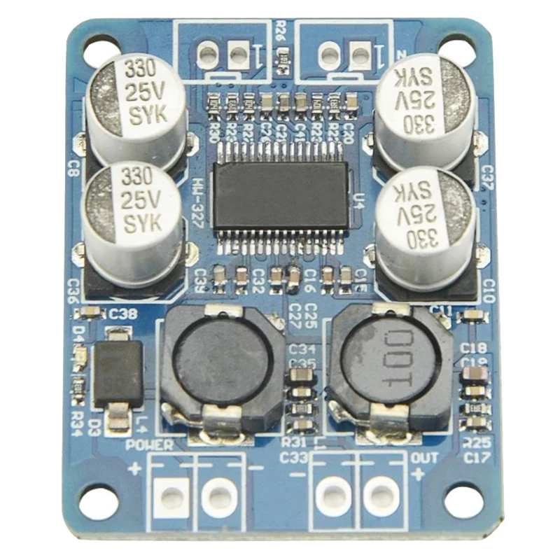 บอร์ดเครื่องขยายเสียงระบบเสียงระบบดิจิทัลช่องเดียว TPA3118 2ชิ้นตัวแปลง1X60W DC 12V-24V