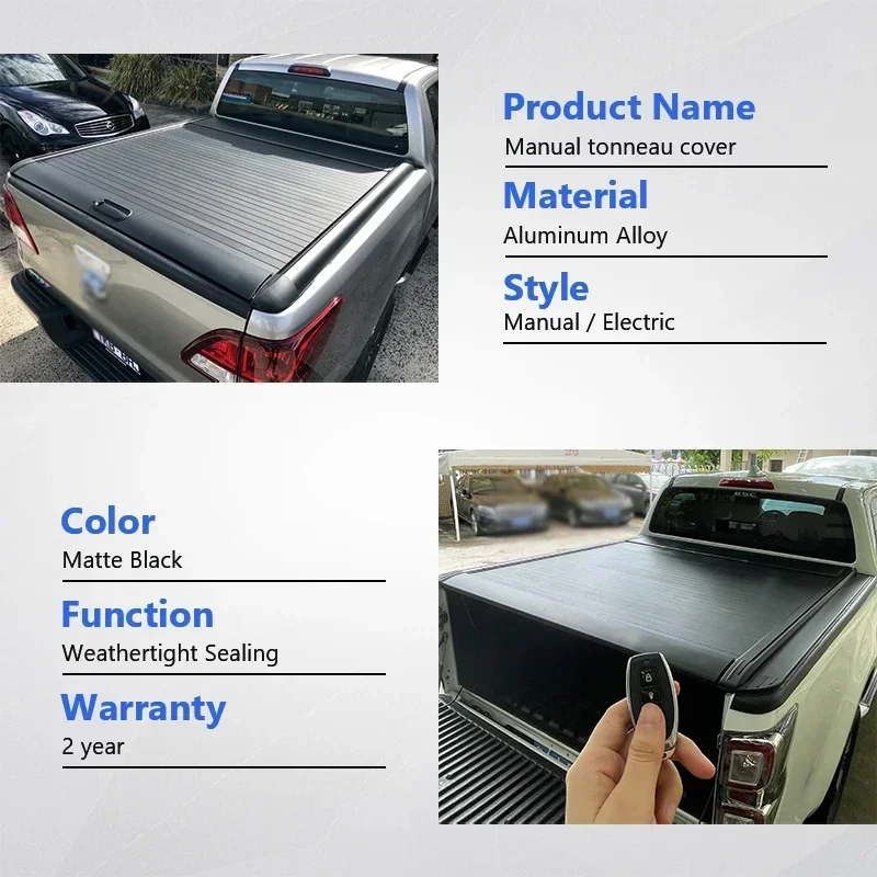 High Quality Waterproof Pickup Bed Electric Tonneau Cover Aluminum Roller Lid Shutter for  Hilux 4x4 Tundra Tacoma