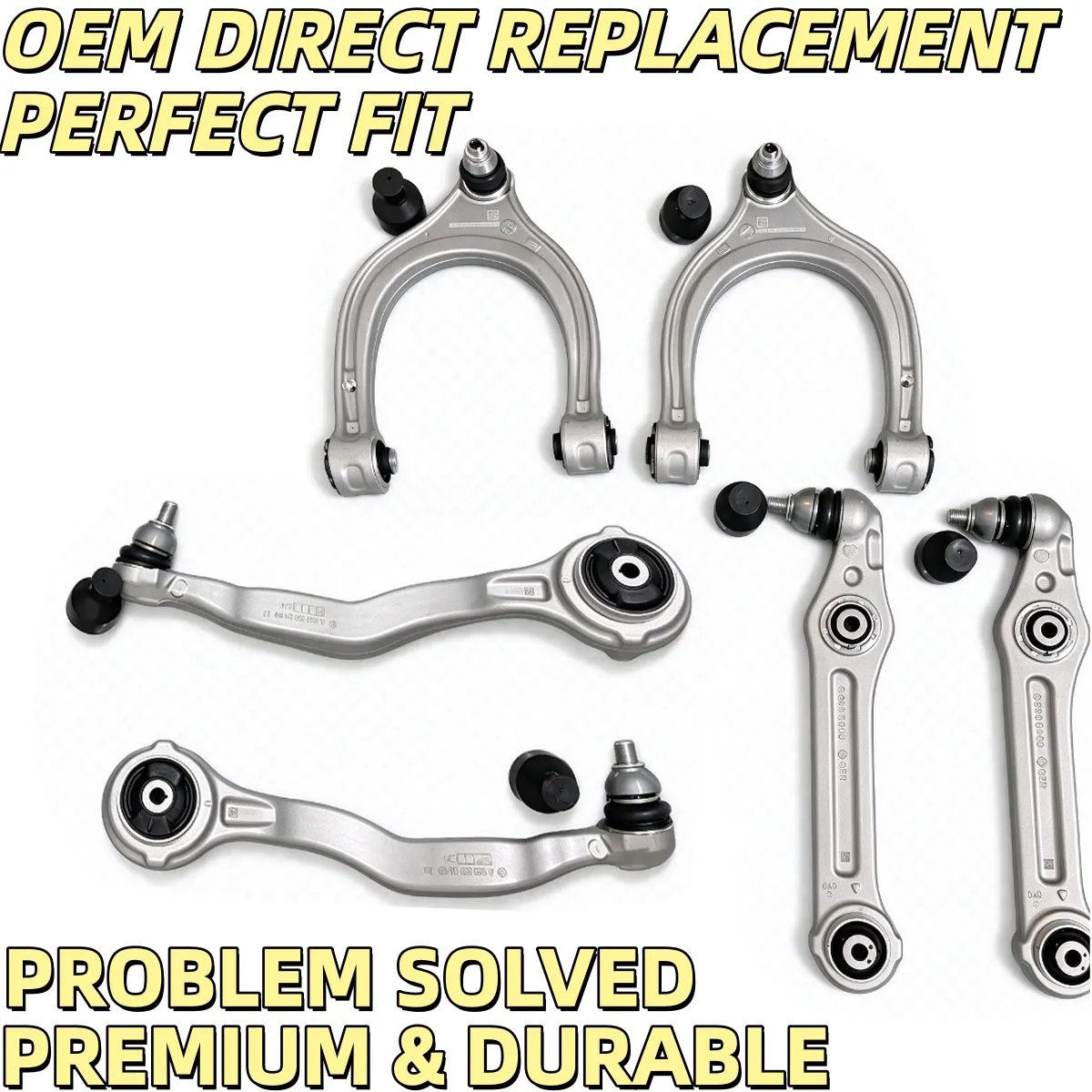 6-Piece Front Control Arm Set A2233302500/2600 A2233301500/1600 A2233303403 for Mercedes W223 Z223 S-Class Maybach 2021+ - OEM