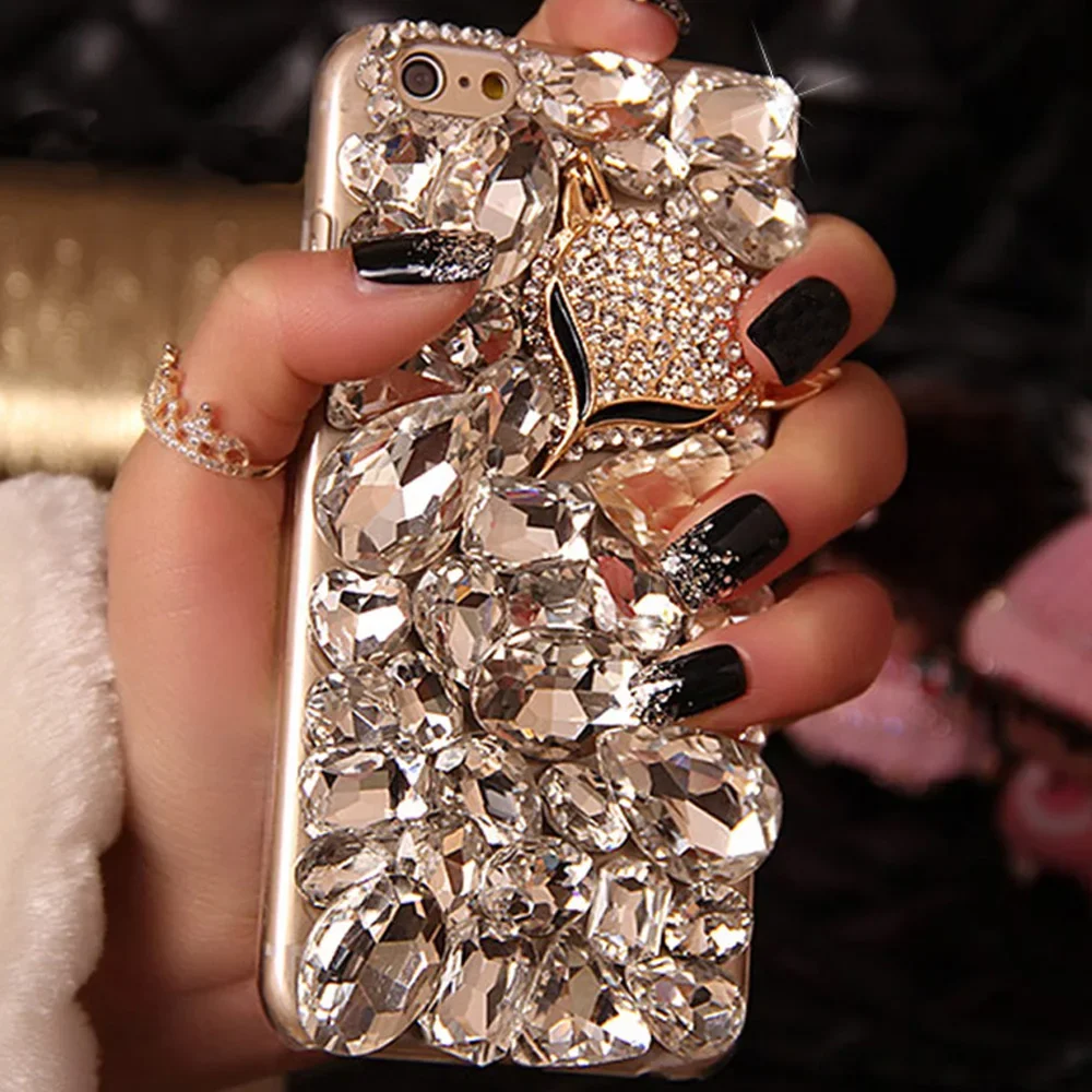 Fox Rhinestone Case Bling Cover coque for iPhone15 14 Plus 16 12 13  16Pro Max X XR XS Max 15Plus 16Plus Diamond Cases Capa