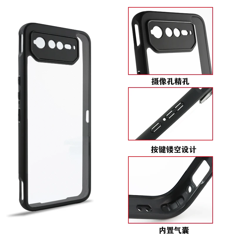 Tough Rugged Armor Shockproof Case For Asus ROG Phone 6 Anti-drop Resistance Defender Transparent Acrylic Back Cover Fundas