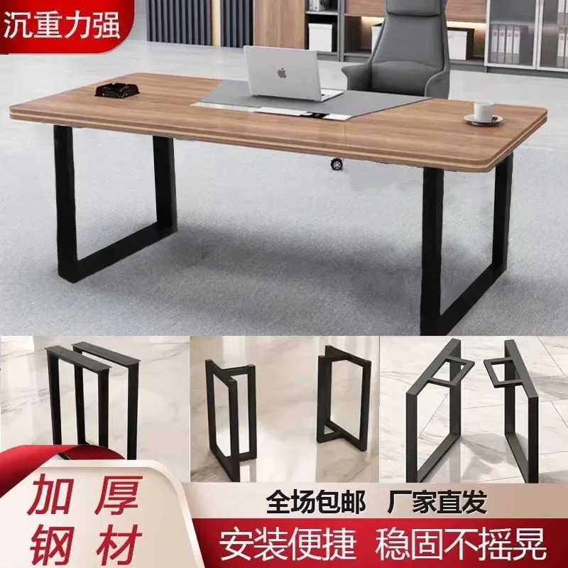 Wrought iron desk leg bracket manufacturer, dining table tripod, bar custom rock slab metal