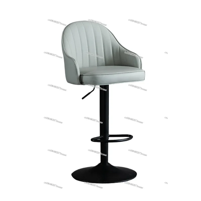 Modern Minimalist High Bar Chair - Light Luxury Nordic Style, Liftable Design, with Front Desk Backrest, Suitable for Bars