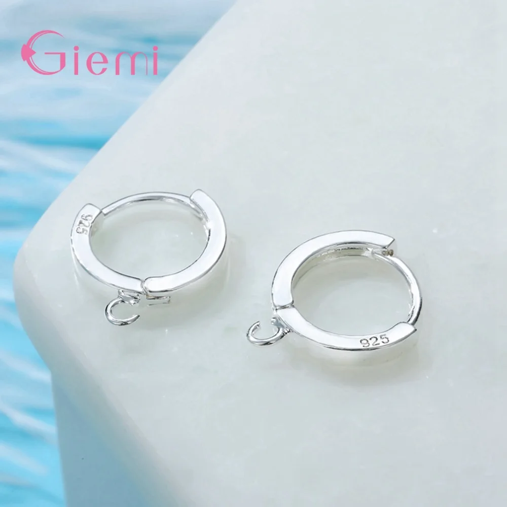 1 Pair 925 Sterling Silver Earrings Accessories Fashion Simple DIY Making For Women Hoop Earings Jewelry Findings