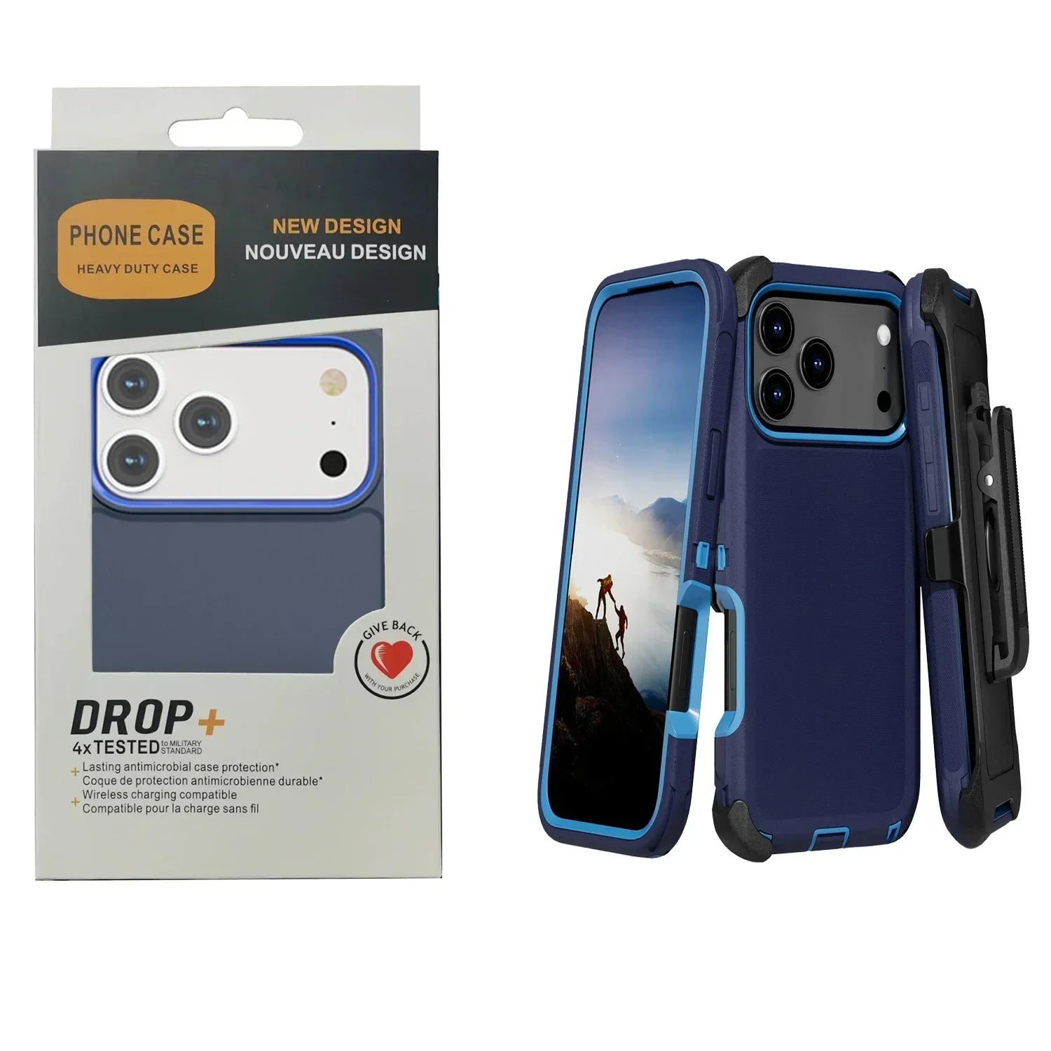 

3IN1 Heavy Duty Shockproof Defender Case for IPhone 17 Pro Max 16 15 14 13 12 11 Rugged Ott Protect with Box Cover with Clip