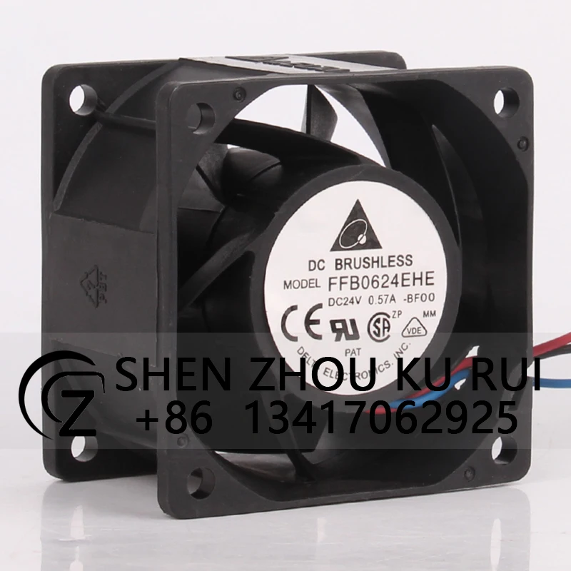 Case Fan for DELTA FFB0624EHE 60X60X38MM 24V 0.57A 6CM 6038 3-wire Speed Measurement Dual Ball Silent Cooling Fan