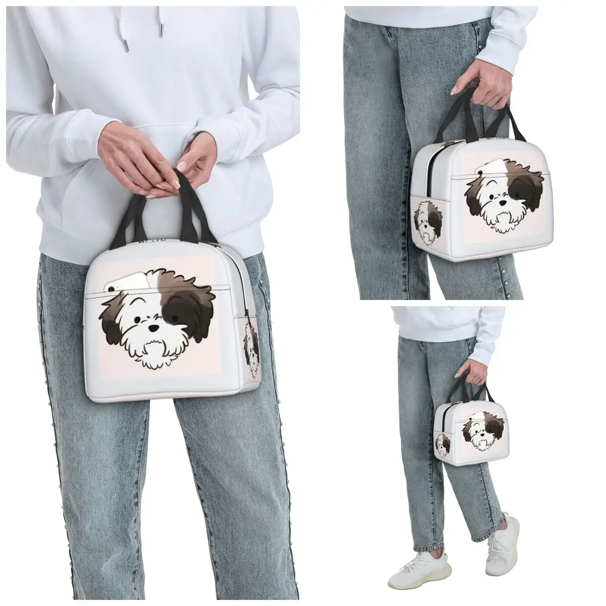 Shih Tzu Dog Insulated Lunch Bag for Women Office Cooler Thermal Food Box Tote Leakproof Lunch Boxes Container