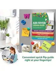 Magnetic Air Fryer Cheat Sheet Set - Cooking Time Charts Guide And Recipe Booklet For Oven And Kitchen