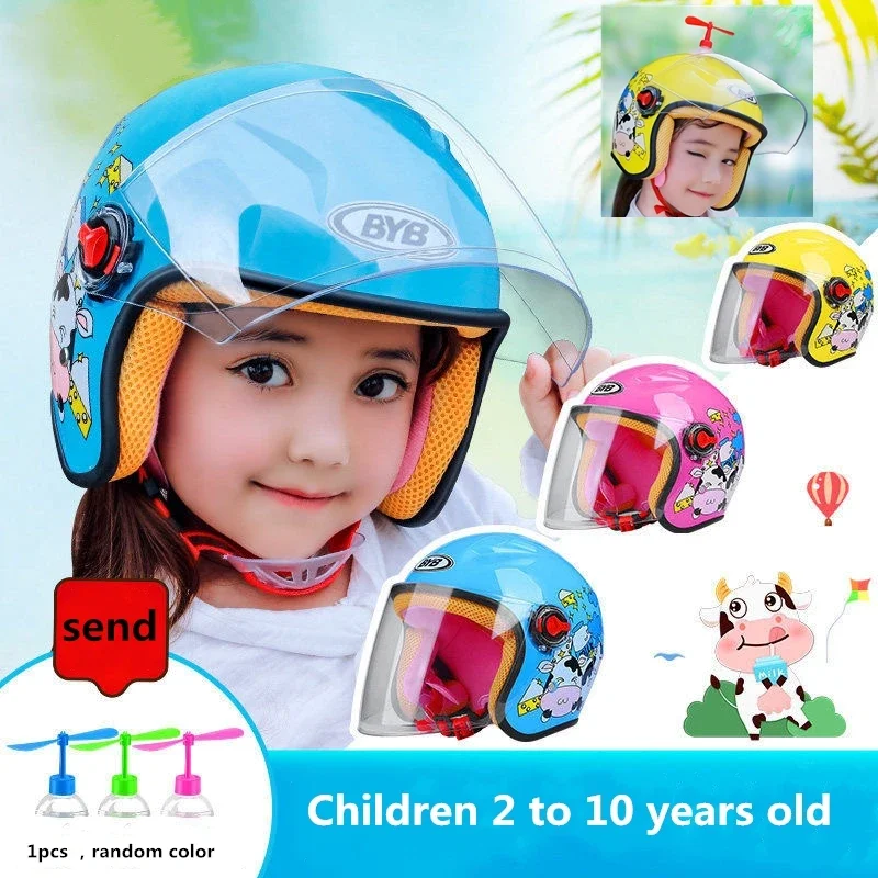 Children Fashion Motorcycle Helmet Scooter Crash Lovely Helmet Sunshade Sun Protection for Boy and Girl Kid