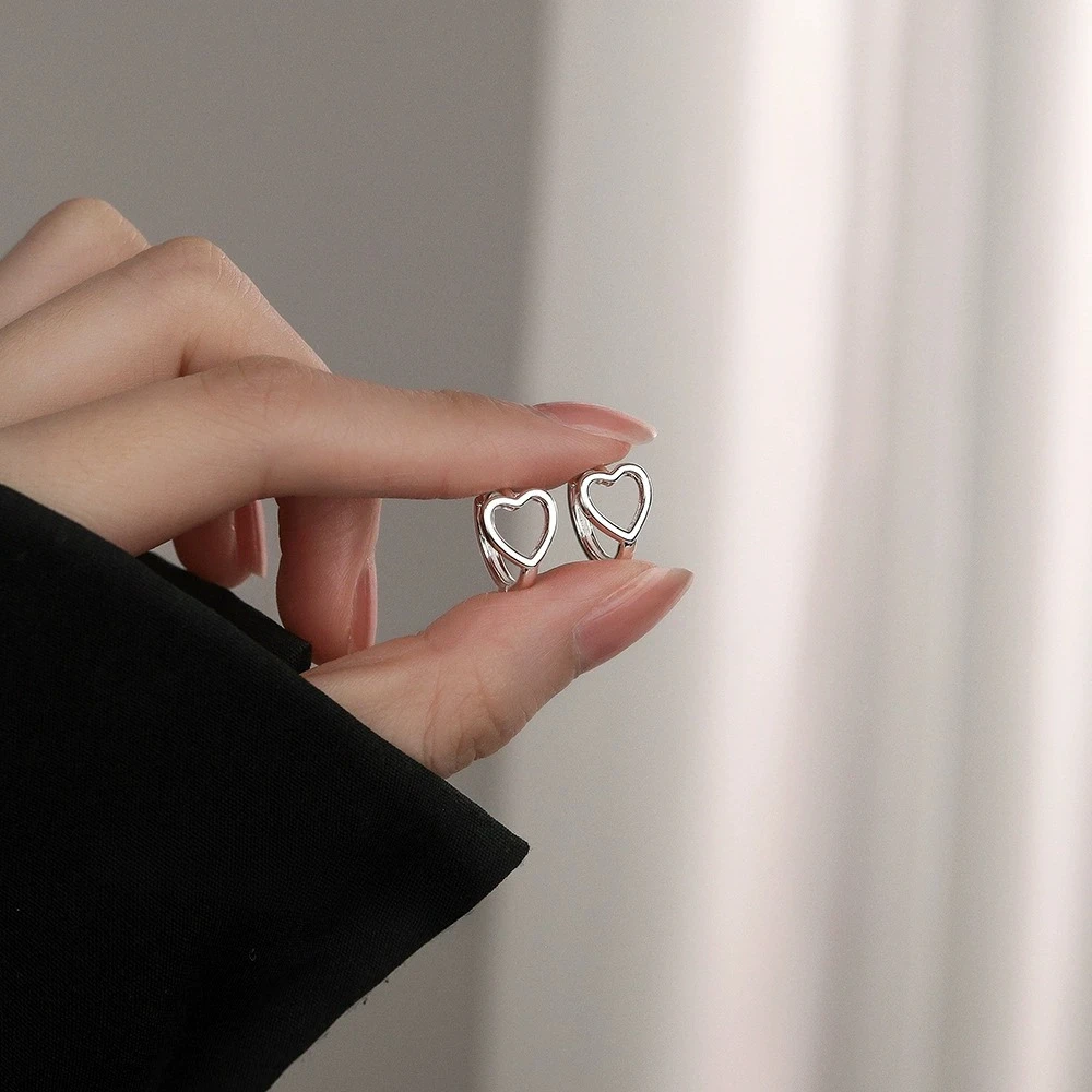 Wärme-Creolen aus 925er-Sterlingsilber, Temperament, schlicht, eingelegt, für Damen, Hochzeit, Schmuckzubehör – Detail 5