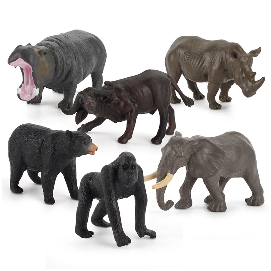 Animals Toys Set Lion toy insects Giraffe Hippo Rhinoceros Reptile Wild Marine Animals Animal Figurines Action Figure Kids Gifts