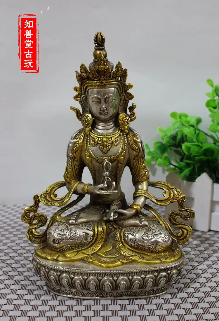 Antique Bronze, Brass, Silver Plated, White Copper, Tibet Buddha and Bodhisattva Decorative Gift Collection